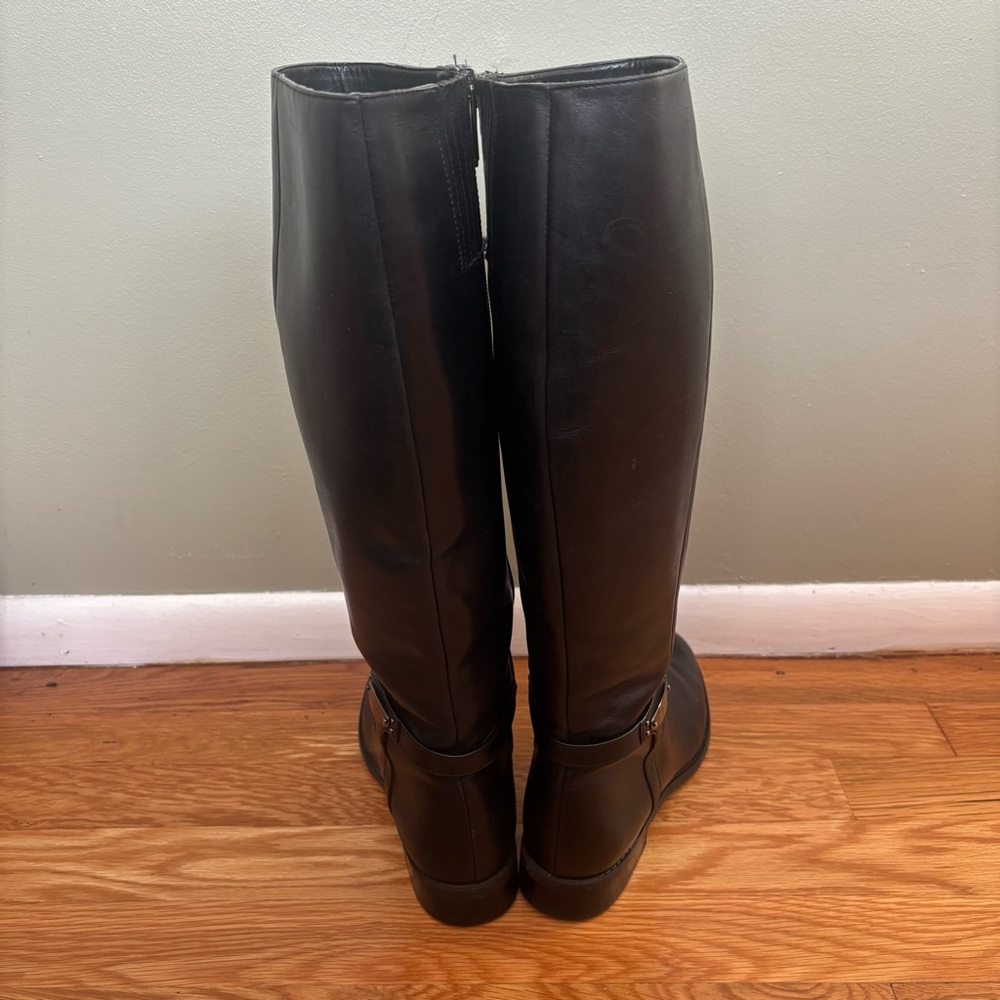 Michael Kors Black Leather Finley Boots, Size 7.5M - Picture 5 of 14